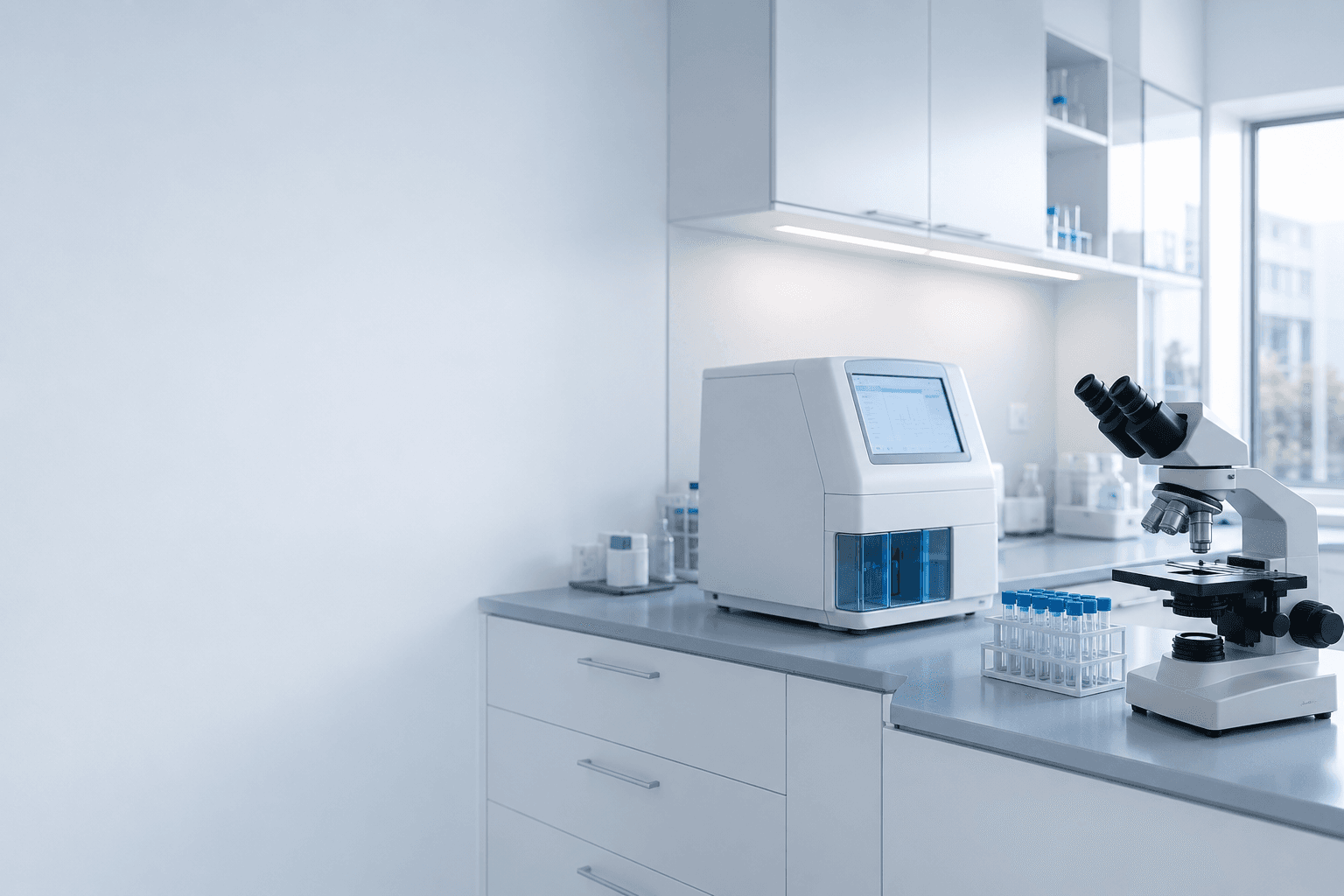 Medical and laboratory equipment in a modern healthcare facility